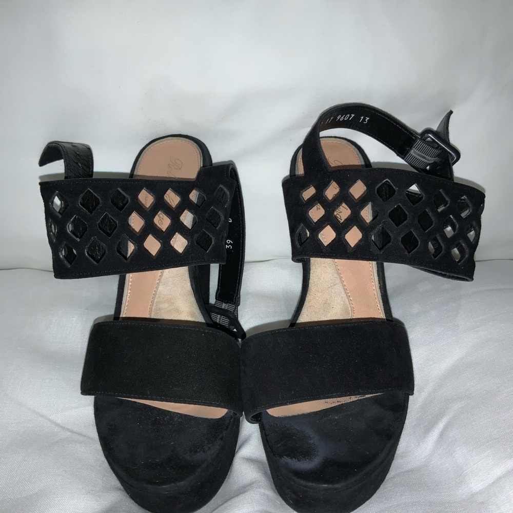 Black suede Robert clergerie wedges. LIKE NEW.